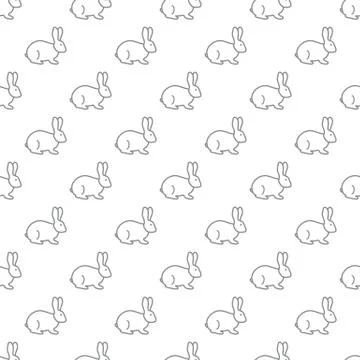 Seamless rabbit pattern. Stock Illustration