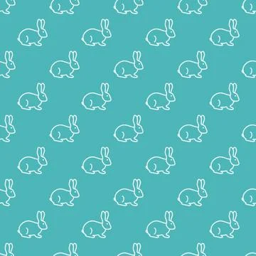 Seamless rabbit pattern. Stock Illustration