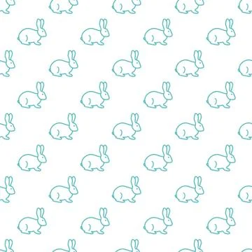 Seamless rabbit pattern. Stock Illustration