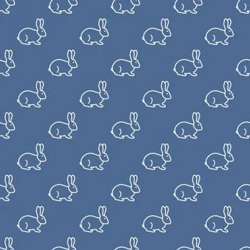 Seamless rabbit pattern. Stock Illustration