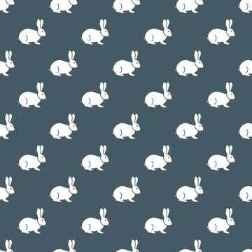 Seamless rabbit pattern. Stock Illustration