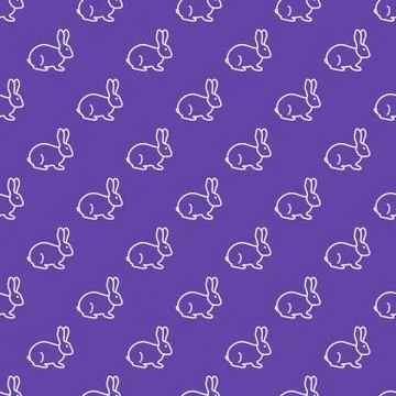 Seamless rabbit pattern. Stock Illustration