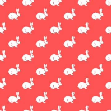 Seamless rabbit pattern. Stock Illustration