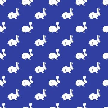 Seamless rabbit pattern. Stock Illustration