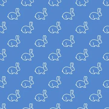 Seamless rabbit pattern. Stock Illustration