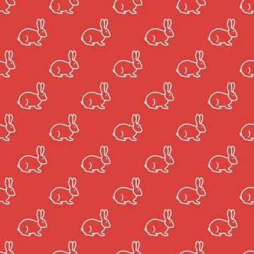 Seamless rabbit pattern. Stock Illustration