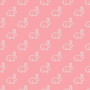 Seamless rabbit pattern. Stock Illustration