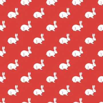Seamless rabbit pattern. Stock Illustration
