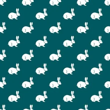 Seamless rabbit pattern. Stock Illustration