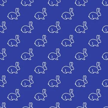 Seamless rabbit pattern. イラスト素材