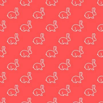 Seamless rabbit pattern. Stock Illustration