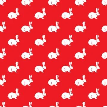 Seamless rabbit pattern. Stock Illustration