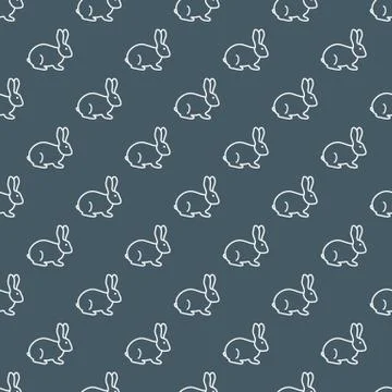 Seamless rabbit pattern. Stock Illustration