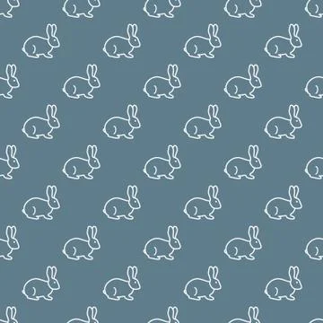 Seamless rabbit pattern. Stock Illustration
