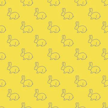 Seamless rabbit pattern. Stock Illustration