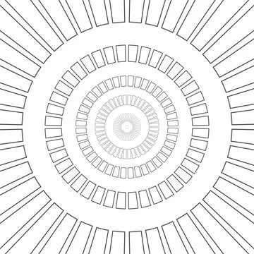 Seamless radial sunburst segmented circle pattern design. Stock Illustration