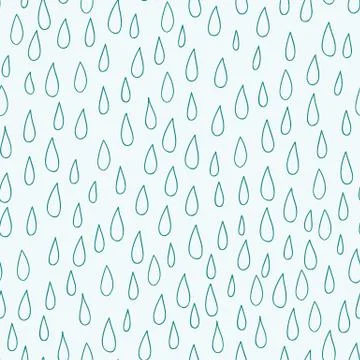 Seamless rain drops background pattern. Stock Illustration