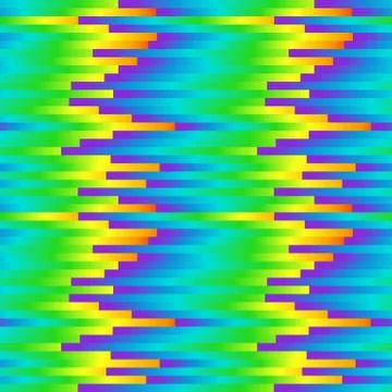 Seamless rainbow abstract pattern. Colorful print composed of colored strips. Stock Illustration