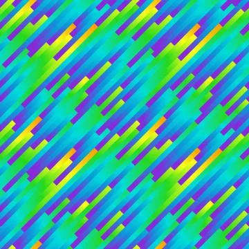 Seamless rainbow abstract pattern. Geometric print composed of colored strips Stock Illustration