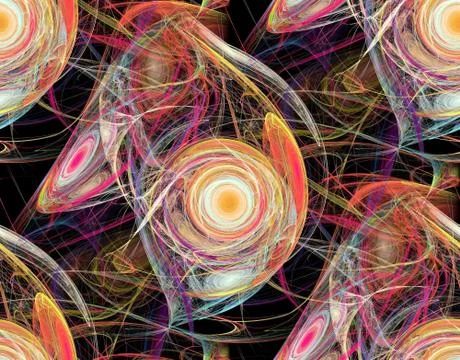 Seamless rainbow colored pattern on black Stock Illustration