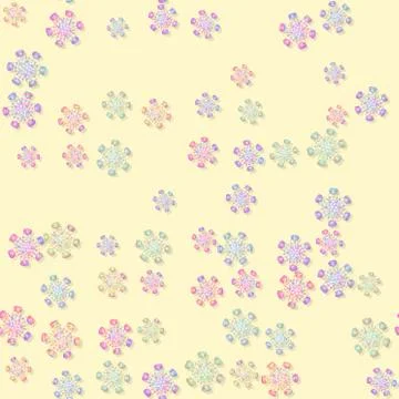 Seamless rainbow colored snowflakes pattern Stock Illustration