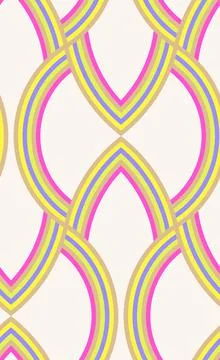 Seamless rainbow geometric pattern of arcs multicolored Stock Illustration