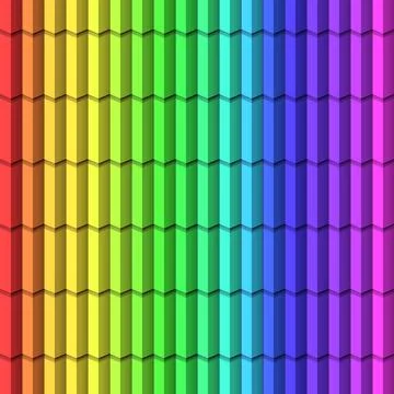 Seamless rainbow pattern background. 3D-style vertical stripes with a vibra.. 스톡 일러스트
