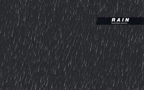 Seamless rainfall texture. Rain drop. Vector isolated on dark background Stock Illustration