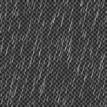 Seamless rainfall texture. Rain drop. Vector isolated on transparent backgrou Stock Illustration