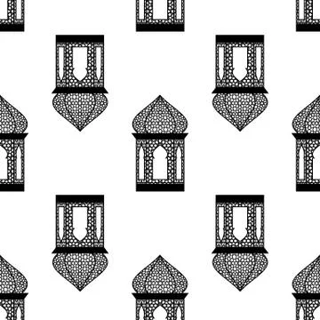 Seamless of ramadan lantern Stock Illustration
