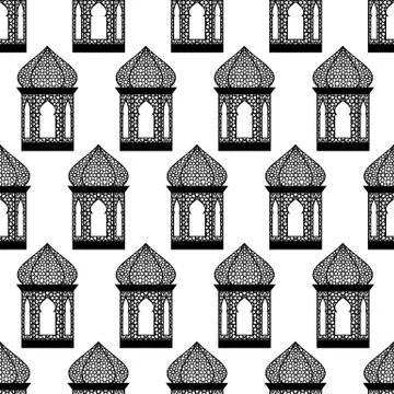 Seamless of ramadan lantern Stock Illustration
