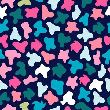 Seamless random abstract doodle shapes vector camouflage pattern design Illustrazione stock