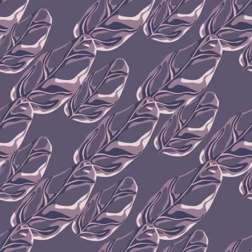 Seamless random abstract floral pattern with monstera creative elements. Purp Stockillustratie
