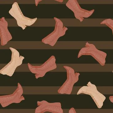 Seamless random pattern with pink pastel colored women style boots ornament.  Illustrazione stock