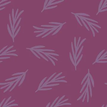 Seamless random pattern with rosemary branch doodle silhouettes. Floral backd 스톡 일러스트