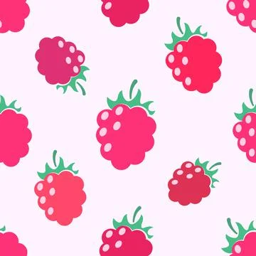 Seamless raspberry pattern Stock Illustration
