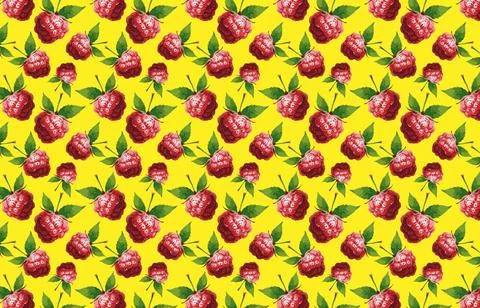 Seamless raspberry pattern Stock Illustration