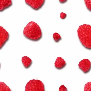Seamless raspberry pattern Stock Photos