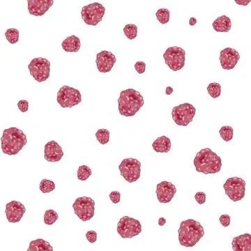 Seamless raspberry white Illustrazione stock