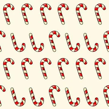 Seamless raster pattern candy lollipop red candy cane with white stripes on Stock Illustration