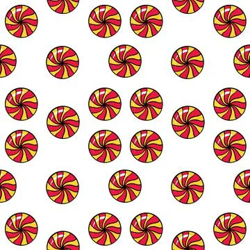 Seamless raster pattern candy lollipop in a round shape of different color on a Stock Illustration