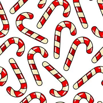 Seamless raster pattern candy lollipop red candy cane with white stripes on Stock Illustration
