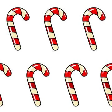 Seamless raster pattern candy lollipop red candy cane with white stripes on Stock-Illustration