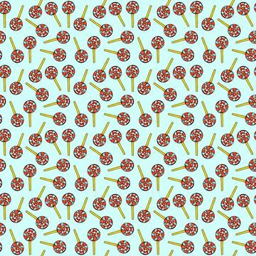 Seamless raster pattern of candy lollipop in a round shape on a stick on a light Stock Illustration
