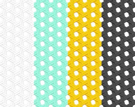 Seamless Rattan pattern in flat style, vector art Stock Illustration