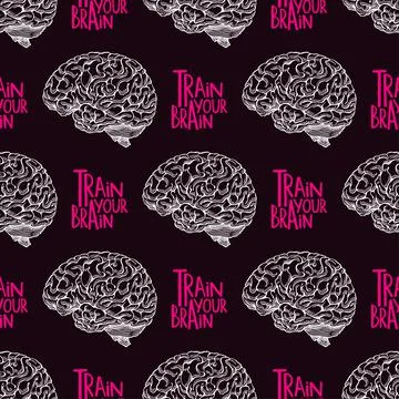 Seamless realistic brain Stock Illustration