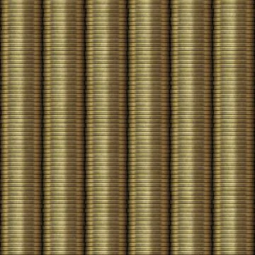 Seamless realistic coins stack wall background illustration Stock Illustration