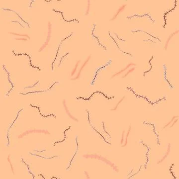 Seamless realistic halloween pattern of vector stitches, scars, bruise and Stock Illustration