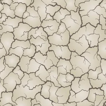 Seamless realistic pattern. Imitation print of dry soil of desert. Brown crac Illustrazione stock
