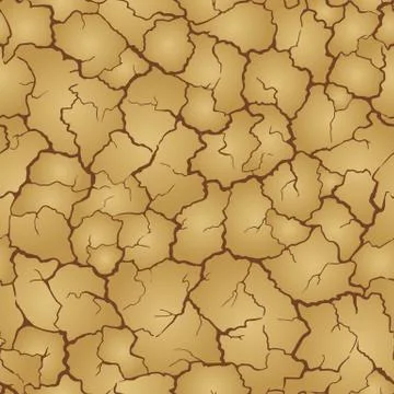 Seamless realistic pattern. Imitation print of dry soil of desert. Brown crac 스톡 일러스트